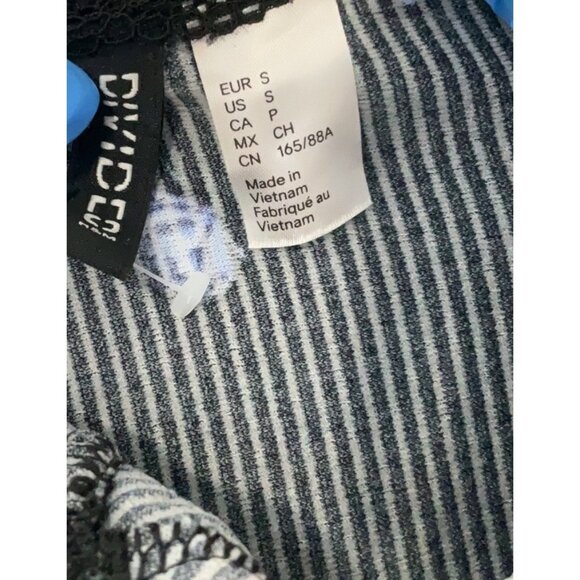 Divided X H&M Black Coquette Ribbed Butterfly Mini Dress Y2K Revive Grunge S - Picture 13 of 14